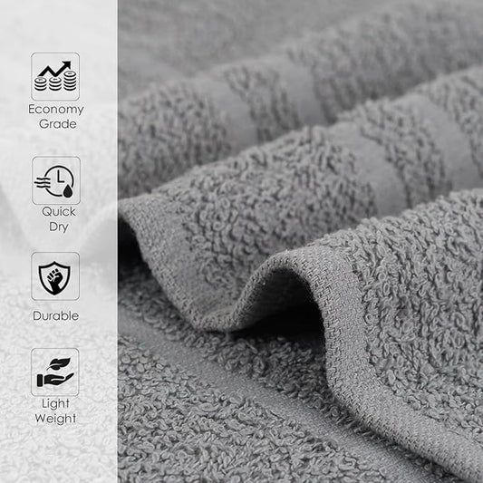 Salon Towels – 50 Pack Grey Hand Towels 100% Cotton Spa Towels – 16x27 inches Highly Absorbable Facial Towels Gym Towels Hair Towels and Face Towels Bulk Small Towels (Not Bleach Proof)