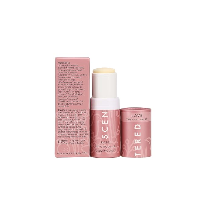 Scentered Aromatherapy Balm Stick Duo for Stress-Relief & Emotional Balance - Roll On Essential Oil Blends of Rose & Chamomile - Aromatherapy Gifts for Women - De-Stress & Love