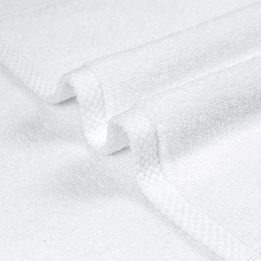 Amazon Basics 100% Cotton Soft, Quick-Dry Absorbent Hand Towels, 8-Pack, White, 28" x 16"