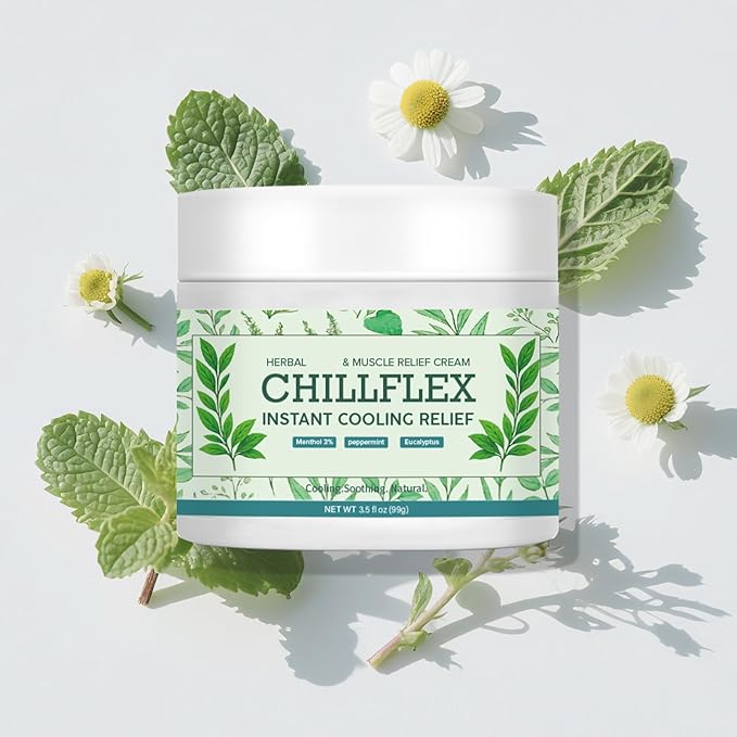 CHILLFLEX Menthol Soothing Cream 2 Pack 3.5 Oz,Joint Activities Throughout The Body, Cooling Soothing Ointment for Muscle, Head, Lumbar, Neck, Hands and Feet