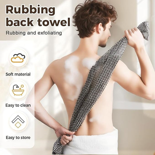 3PCS Exfoliating Shower Towel,2026 New Premium Scrub Wash Back Bath Cloth for Body Face,Exfoliating Washcloth Back Body Scrubber for Home(#Grid)