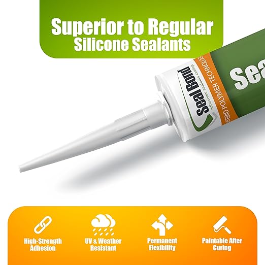 105 Adhesive Sealant – Marine/Industrial Grade, High Strength, UV Resistant, Flexible, Non-Flammable, Waterproof – Superior to Silicone – 10.1 oz – White