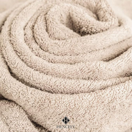 Hencely Luxury Hand Towel - Set of 2 (16x28 Inches) - Soft Turkish Cotton, Absorbent, Quick-Drying Face, Body, Kitchen, and Bathroom Towel (Hand Towels 2 Pack, Beige)