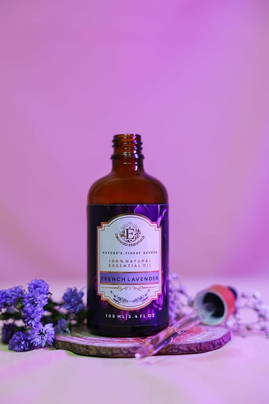 Luxurious French Lavender Essential Oil by Enhanced Essentials|with Glass Dropper|Slow Distilled & Pure| for Home,Diffusers,Skin Care,Aromatherapy,Massage,Soap & Candle Making|3.38 fl oz (100 ml)
