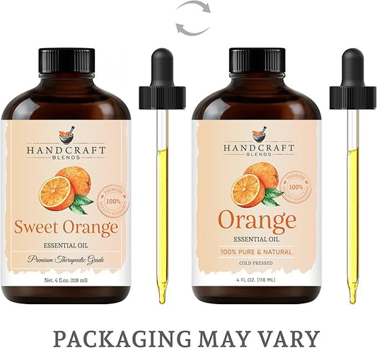Handcraft Blends Orange Essential Oil – Huge 4 Fl Oz – 100% Pure and Natural – Premium Grade Essential Oil for Diffuser and Aromatherapy, Skin, Massage, Candle and Soap Making Fragrance