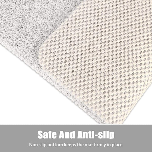 Large Shower Mat Non Slip, 36x36 Inch Shower Floor Mat with Drain Hole in Middle, Super Soft and Comfortable PVC Loofah Massage Bath Mat for Shower, Anti Slip Shower Stall Mat, Quick Drying