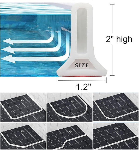118Inch Collapsible Shower Threshold Water Dam 2" High Shower Barrier Water Stopper 2" Tall Shower Water Guard To Keep Water In Shower Dry And Wet Separation Bathroom Wheelchair Accessible