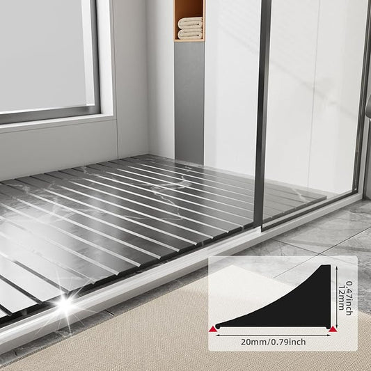 118 Inch Water Guard for Kitchen Sink,Silicone Rubber Kitchen Splash Guard, Corner Water Retaining Dam Strip for Countertop,Shower, Bathroom,Self Adhesive Caulk Seal Strip Edge Trim (Transparent)