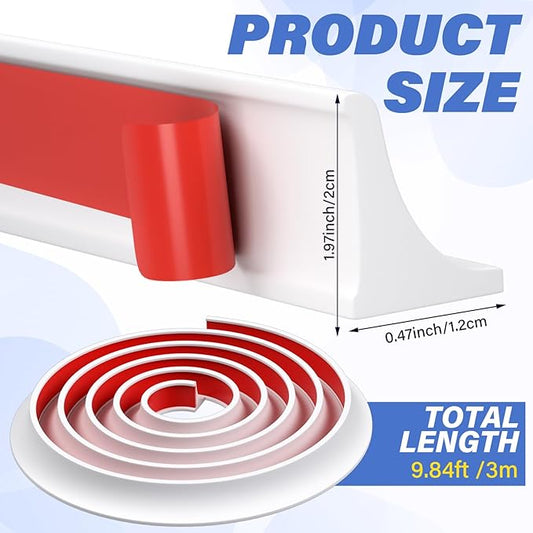 118 Inch Shower Splash Guard for Bathtub Waterproof Self-Adhesive Shower Corner Guards Tub Water Splash Dam Barrier for Bathtub Rim Sinks and Kitchen Countertop