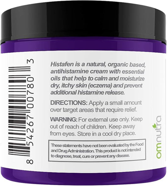 Histafen Antihistamine Itch Calming Cream - 4oz Anti Itch Cream Extra Strength Intensive Healing Lotion Exema Creams for Adults & Kids with Low Diamine Oxidase Dao Enzyme Mast Cell Activating Syndrome