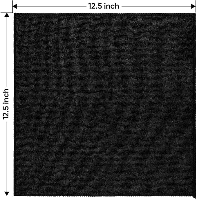 HOMEXCEL Black Microfiber Cleaning Cloth 50 Pack, 12.5 x 12.5 inch Microfiber Towels for Cars, Ultra Absorbent Car Washing Cloth, Lint Free Streak Free Cleaning Rags for Car, Kitchen, and Window