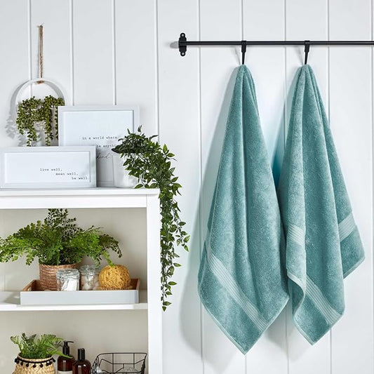 Christy Supreme Hygro 6 Piece Towel Set | Mineral Blue | 100% Luxury Supima Cotton | Ultra Soft | Super Absorbent | 650GSM | 2 Bath Towels 2 Hand Towels 2 Face Cloths