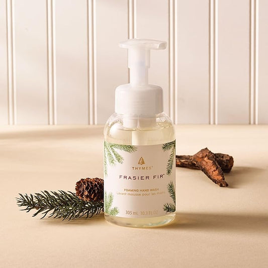 Thymes Foaming Hand Wash with Aloe & Glycerin - Foaming Hand Soap with Pump - Kitchen or Bathroom Decor - Pine Soap with Notes of Crisp Siberian Fir, Cedarwood & Sandalwood (Frasier Fir, 10.3 fl oz)
