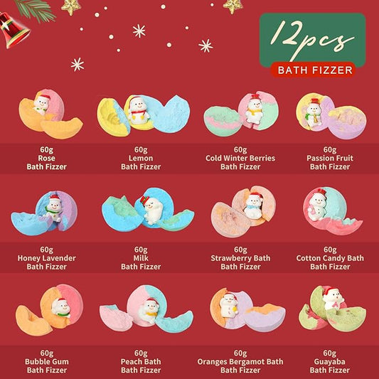 Christmas Gifts for Women - Bath Bomb with Surprise Inside, Bath Bomb Gift Set for Sister, Wife, Mom, Son, Daughter|Spa Gift Set Christmas Idea for Boys Girls Gifts