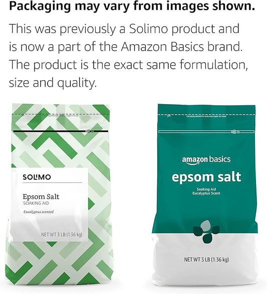 Amazon Basics Epsom Salt Soaking Aid, Eucalyptus Scented, 3 Pound
