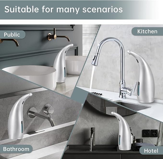 Automatic Liquid Soap Dispenser,300ML Touchless 4 Gear Adjustable(Gray)