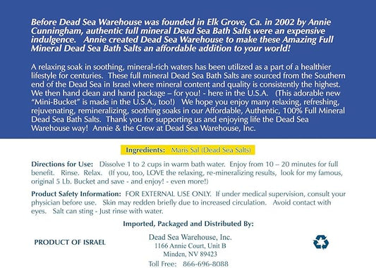 Dead Sea Warehouse - Dead Sea Salts for Soaking - 100% Dead Sea Mineral Bath Salts - Great for Soothing Muscles Aches, Relaxation, Alleviate Skin Issues - Unscented - 2 lbs - 2 Pack