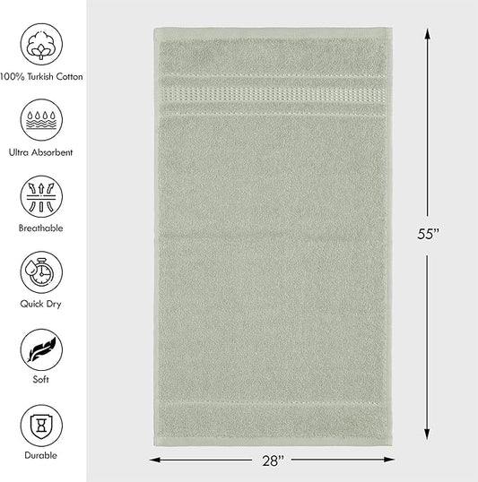 Melissa Linen, 2 Pack Bath Towels 100% Turkish Cotton Towels for Bathroom, Absorb Water, Quick Dry, Soft Shower Towel, 28 x 55 inches, Spa and Hotel Quality, Mint Green