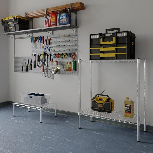 14" Deep x 30" Wide x 34" Height Wire Shelving Kit | 2-Tier | NSF Commercial Storage Rack Unit