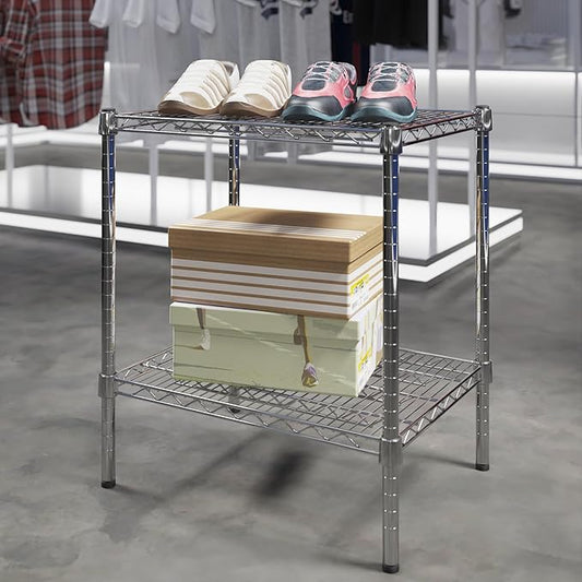 18" Deep x 24" Wide x 27" Height Wire Shelving Kit | 2-Tier | NSF Commercial Storage Rack Unit