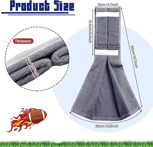 Shimeyao 2 Pcs Cotton Sports Football Towel with Closure Pitching Football Sweat Towel for Sports Gym Men Women Accessories(Gray,Classic)