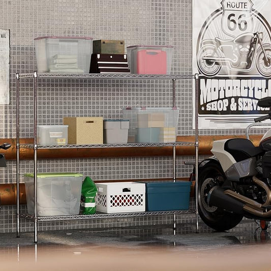 18" Deep x 60" Wide x 54" Height Wire Shelving Kit | 3-Tier | NSF Commercial Storage Rack Unit
