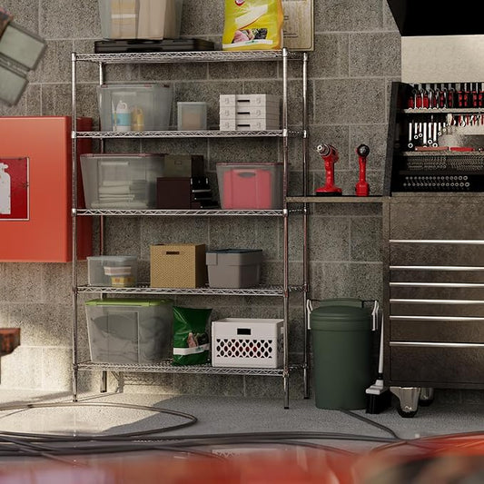 18" Deep x 48" Wide x 74" Height Wire Shelving Kit | 5-Tier | NSF Commercial Storage Rack Unit