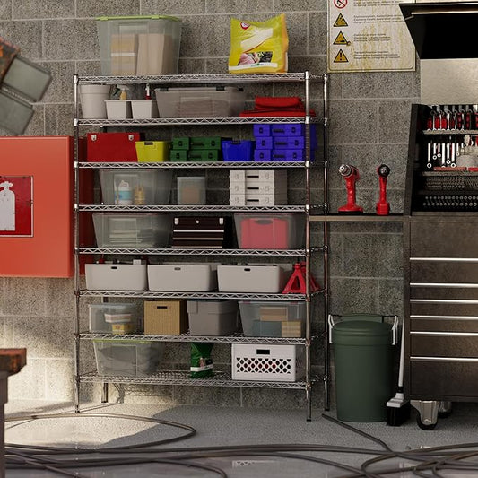 18" Deep x 54" Wide x 74" Height Wire Shelving Kit | 8-Tier | NSF Commercial Storage Rack Unit