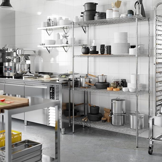 18" Deep x 48" Wide x 74" Height Wire Shelving Kit | 4-Tier | NSF Commercial Storage Rack Unit