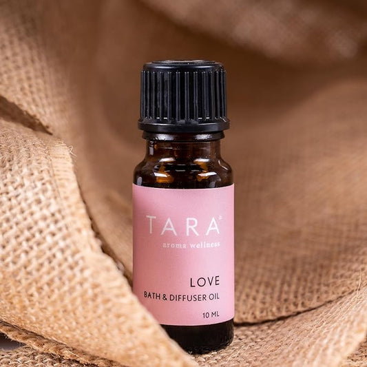 TARA Spa Therapy Love Bath & Diffuser Oil – 100% Unadulterated Essential Oils, Organic Aromatherapy Blend for Nurturing & Sensuality, Rose, Jasmine & Ylang Ylang, 10ml