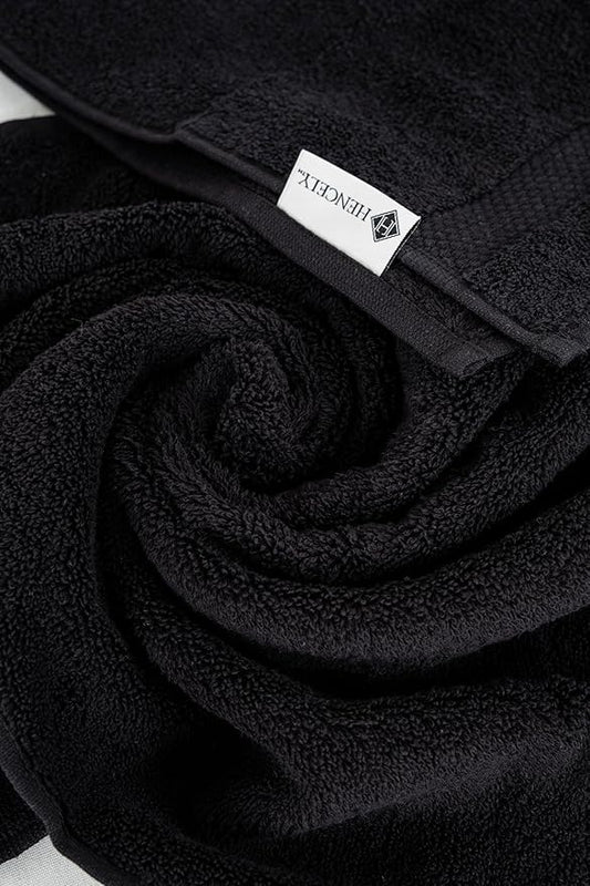 Hencely 6-Piece Bath Towel Set - High Absorbency, Quick Drying - 100% Soft Turkish Cotton - 2 Bath Towels, 2 Hand Towels, 2 Washcloths - for Bathroom, Home, Hotel, Spa, and Gym - 6-Pack Black