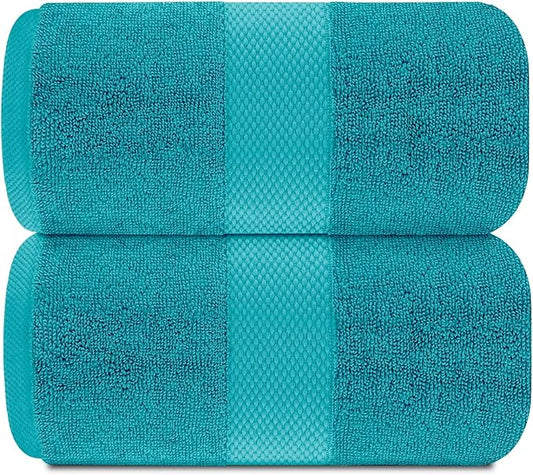 White Classic Luxury Soft Aqua Bath Sheet Towels - 650 GSM Cotton Luxury Bath Towels Extra Large 35x70 | Highly Absorbent and Quick Dry | Hotel Collection Extra Large Bath Towels Oversized, 2 Pack