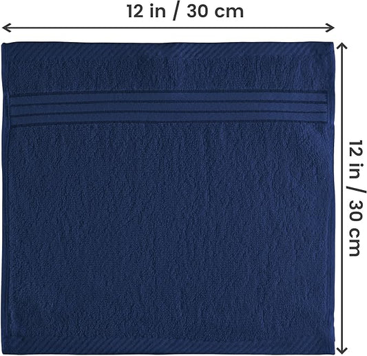 Utopia Towels 12 Pack Premium Wash Cloths Set, 12 by 12 Inches, 100% Cotton Ring Spun, Highly Absorbent and Soft Feel Washcloths for Bathroom, Spa, Gym, and Face, Navy