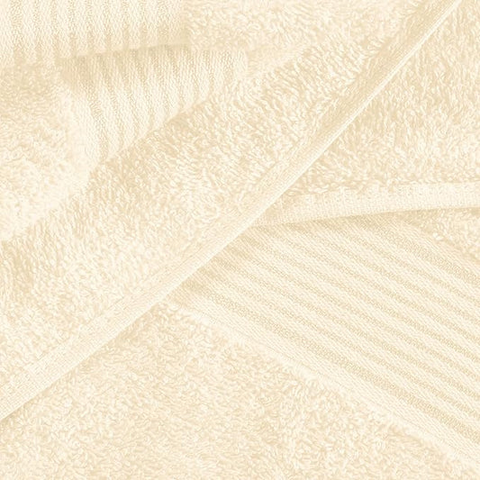 Elvana Home Cotton 2 Pack Oversized Bath Towel Set 28x55 inches, Large Bath Towels, Ultra Absorbant Compact Quickdry & Lightweight Towel, Ideal for Gym Travel Camp Pool - Ivory