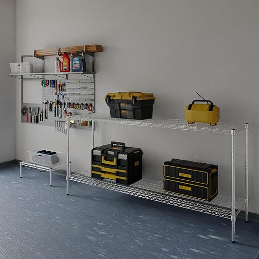 18" Deep x 72" Wide x 34" Height Wire Shelving Kit | 2-Tier | NSF Commercial Storage Rack Unit
