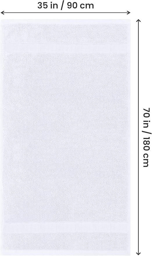 Utopia Towels Luxurious Jumbo Bath Sheet 2 Piece, 600 GSM, 35 by 70 Inches, 100% Ring Spun Cotton, Highly Absorbent and Quick Dry Extra Large Bath Towel, Super Soft Towel, White