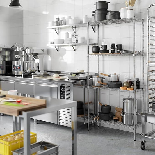14" Deep x 36" Wide x 74" Height Wire Shelving Kit | 4-Tier | NSF Commercial Storage Rack Unit
