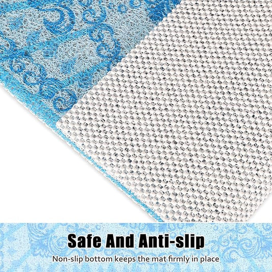 Square Shower Mat Non Slip: 31x31 Inch Extra Large Shower Floor Mat with Drain Hole in Middle - Soft PVC Loofah Bath Mat for Shower - Anti Slip Shower Stall Mat for Elderly and Kids