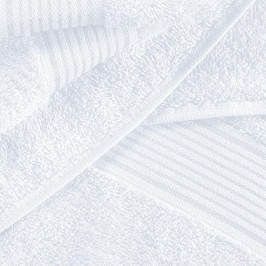 Belizzi Home Ultra Soft 3 Pack Cotton Towel Set, Contains a Bath Towel 28x55 inch, a Hand Towel 16x24 inch & a Wash Coth 12x12 inch, Ideal Everyday use, Compact & Lightweight - White