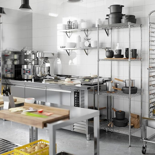 18" Deep x 24" Wide x 74" Height Wire Shelving Kit | 4-Tier | NSF Commercial Storage Rack Unit