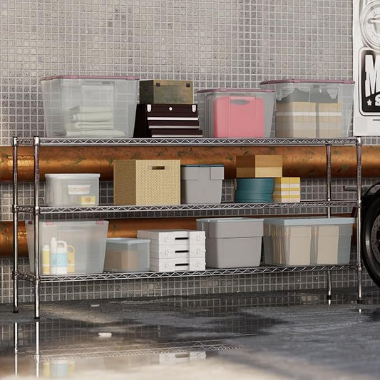 14" Deep x 72" Wide x 34" Height Wire Shelving Kit | 3-Tier | NSF Commercial Storage Rack Unit