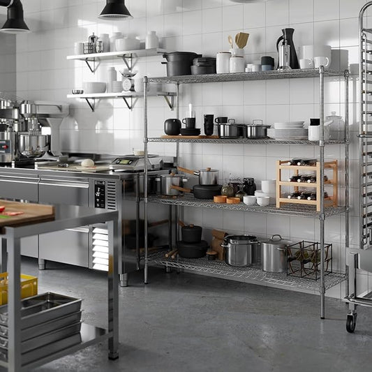 18" Deep x 60" Wide x 64" Height Wire Shelving Kit | 4-Tier | NSF Commercial Storage Rack Unit