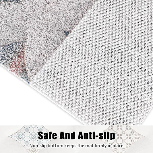 Square Shower Mat Non Slip: 31x31 Inch Extra Large Shower Floor Mat with Drain Hole in Middle - Soft PVC Loofah Bath Mat for Shower - Anti Slip Shower Stall Mat for Elderly and Kids