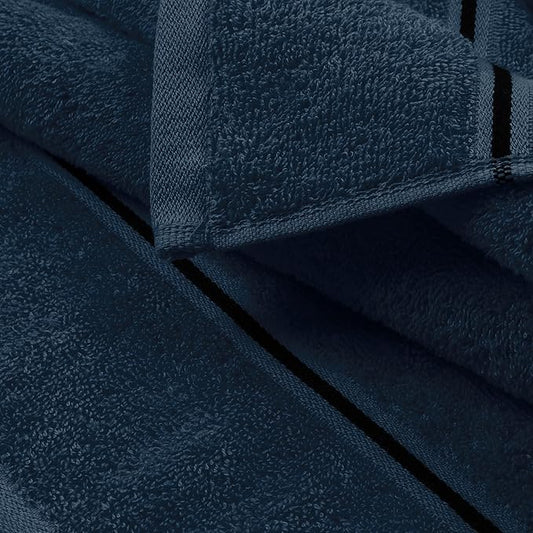 MyOwn Ultra Soft 6 Pack Cotton Towel Set, Contains 2 Bath Towels 28x55 inch, 2 Hand Towels 16x24 inch & 2 Wash Coths 12x12 inch, Ideal Everyday use, Compact & Lightweight - Mineral Blue