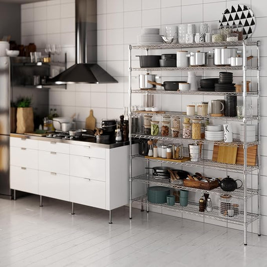 14" Deep x 54" Wide x 74" Height Wire Shelving Kit | 8-Tier | NSF Commercial Storage Rack Unit
