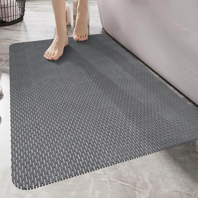 Extra Large Non Slip Shower Mat - Yonala 47.2" x 31.5" Anti Slip Shower Mat for Inside Shower, Trimmable PVC Shower Floor Mat for Shower Stall, Bathroom, Tub, Quick Drying Matt