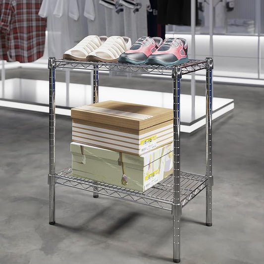 14" Deep x 24" Wide x 27" Height Wire Shelving Kit | 2-Tier |NSF Commercial Storage Rack Unit