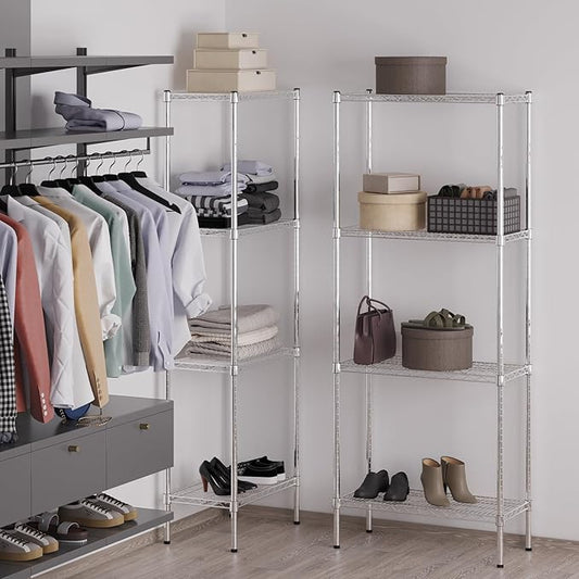 14" Deep x 30" Wide x 74" Height Wire Shelving Kit | 4-Tier | NSF Commercial Storage Rack Unit