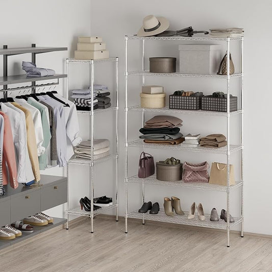 18" Deep x 48" Wide x 86" Height Wire Shelving Kit | 6-Tier | NSF Commercial Storage Rack Unit