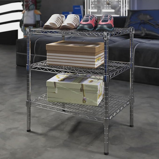 18" Deep x 24" Wide x 27" Height Wire Shelving Kit | 3-Tier | NSF Commercial Storage Rack Unit